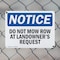 Signmission Do Not Mow Row At Landowner'S Request, 10 in W x Rectangle, Plastic OS-2PACK-NS-P-710-L-11311 - alternate 6